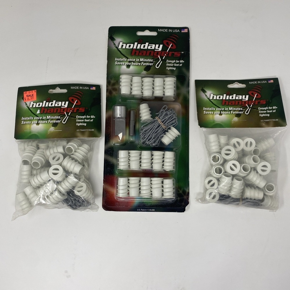 Set of 96 Anchors & Hooks 180 Feet Christmas Lights Holiday Hangers Made in USA